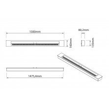 Quemador de 150 cm Fuoco