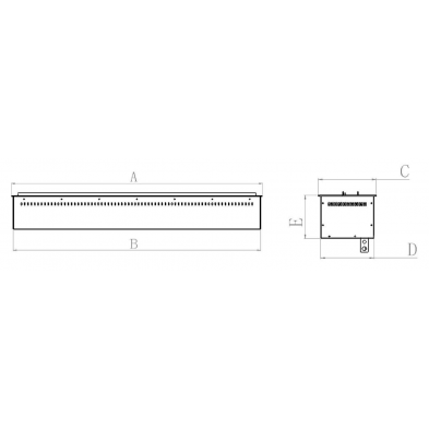 Dimensiones Simulador de vapor de agua Fire Rainbow 150