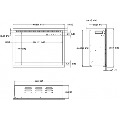 Dimensiones Insertable Aflamo 3D 45x60